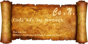 Csákány Norbert névjegykártya