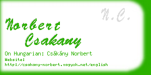 norbert csakany business card